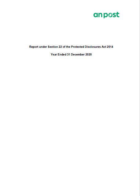 Protected Disclosures Report 2020 Cover