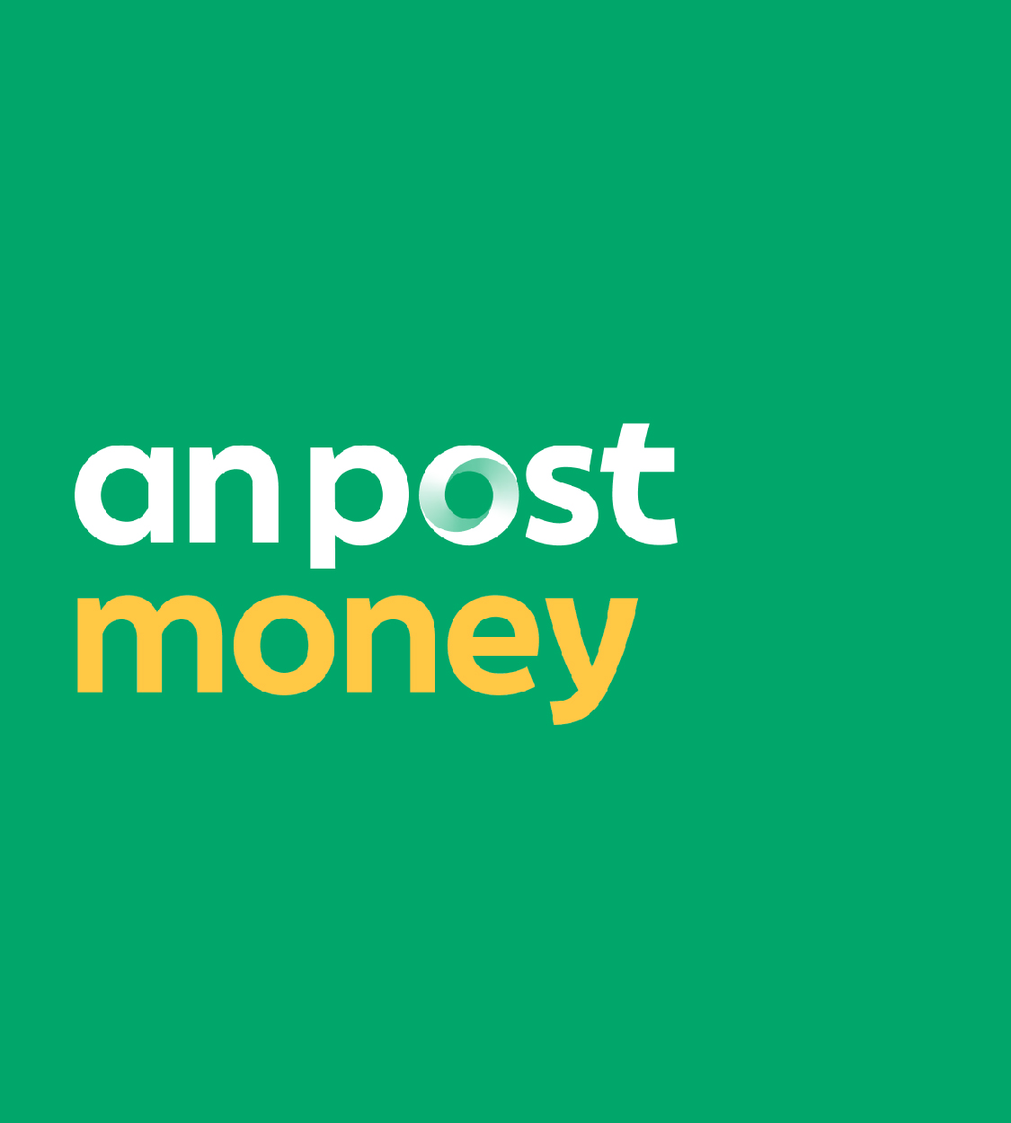 An post money logo on a green background