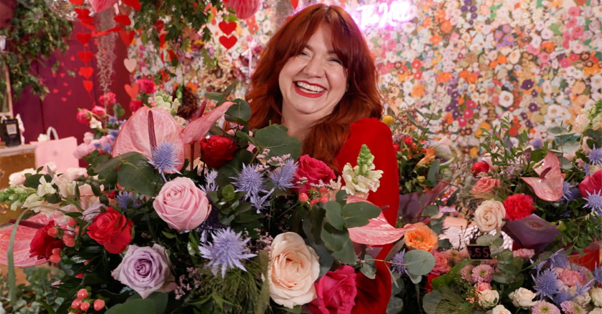 Woman holding flowers