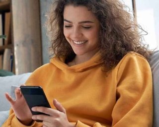 Woman looking at her phone