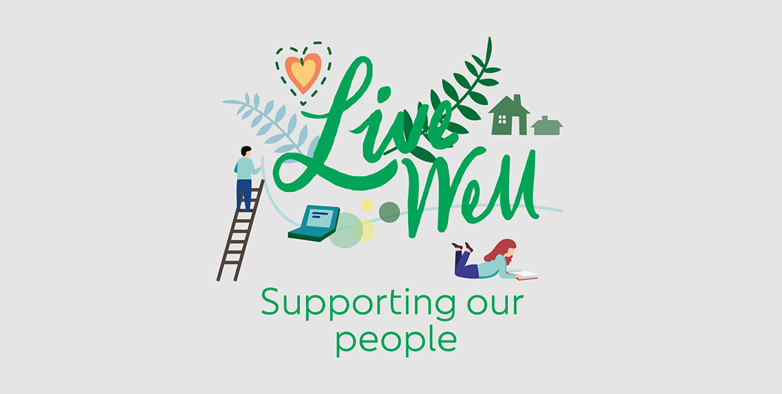 An Post Live Well logo, representing the company’s wellbeing and mental health programme.