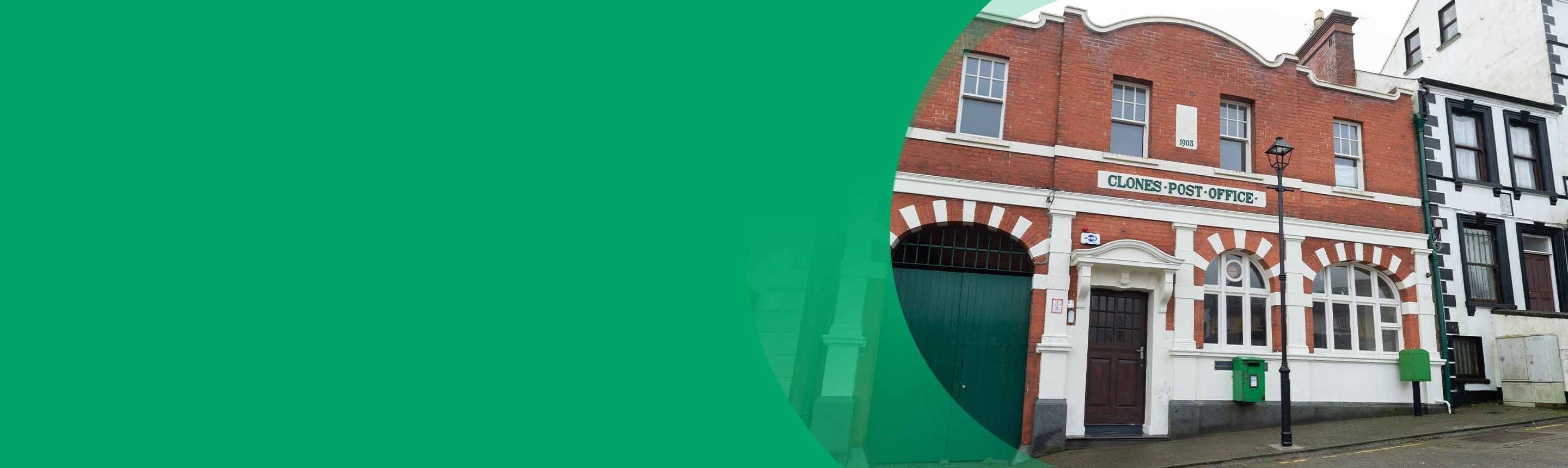 An Post branch within a local town centre, highlighting the company’s role in shaping sustainable communities through responsible divestment.