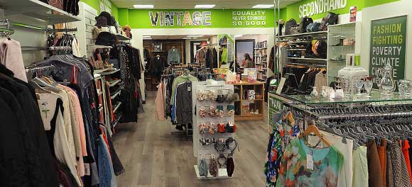 Interior of Oxfam shop
