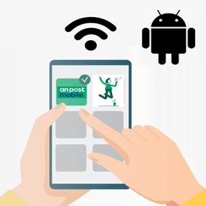 Hand holding Android phone