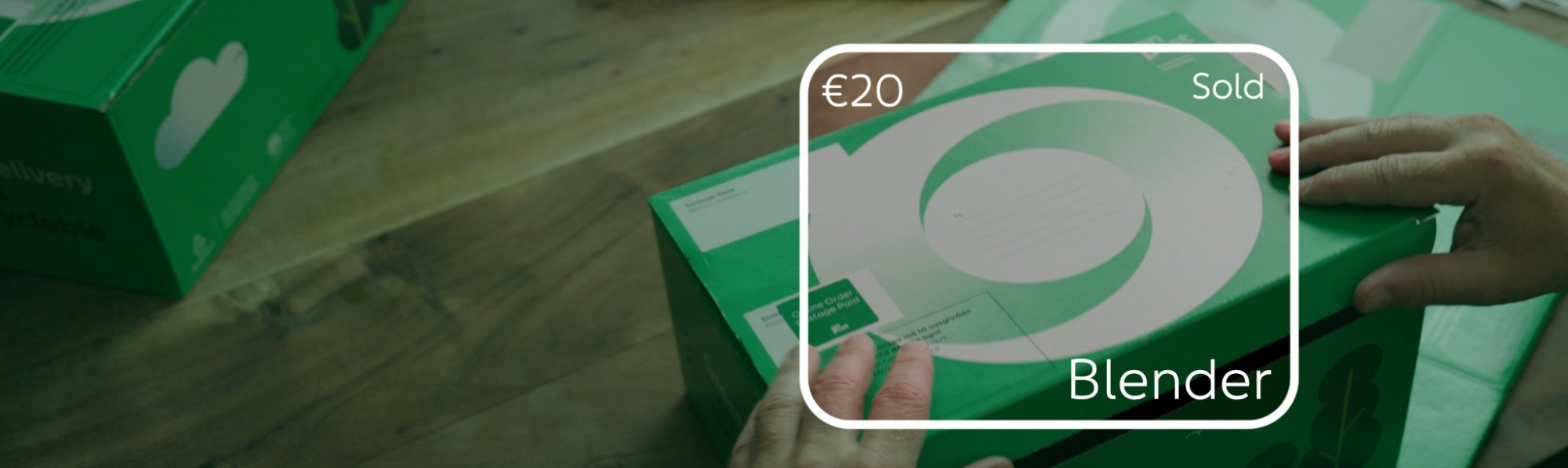 An Post Reselling service showing a parcel ready for posting after sale, helping sellers send pre-loved items easily.