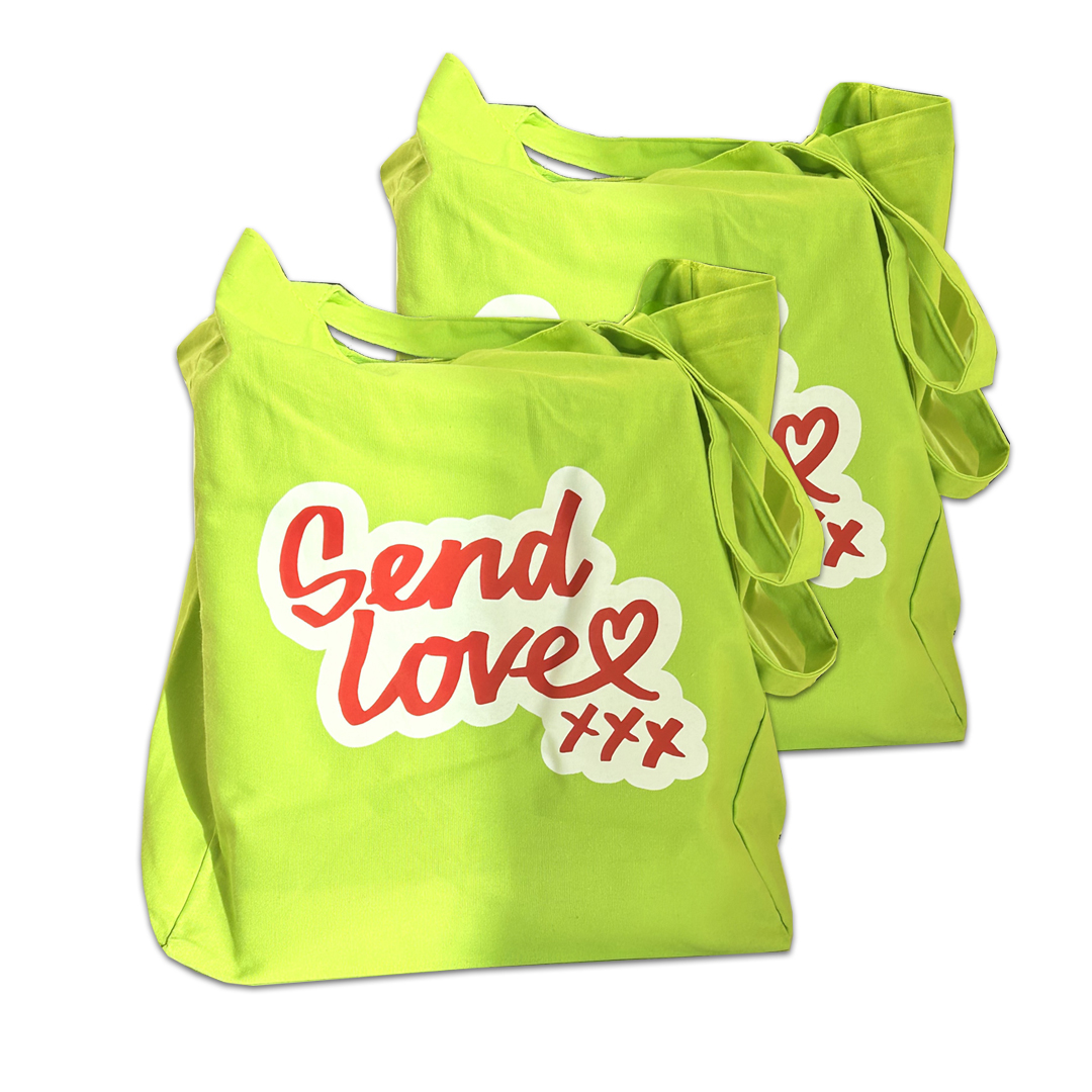 Send Love Tote Bags (Green x 2) - 3