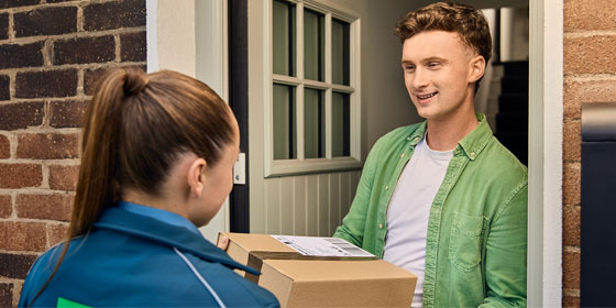 An Post homepage image featuring online payment and parcel services for customers