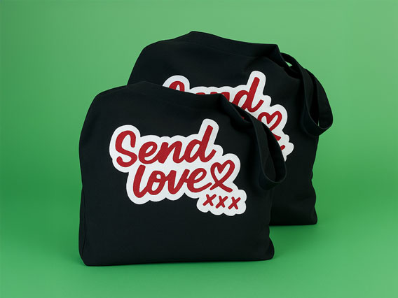 Send Love Tote Bags (Black x 2) - 3