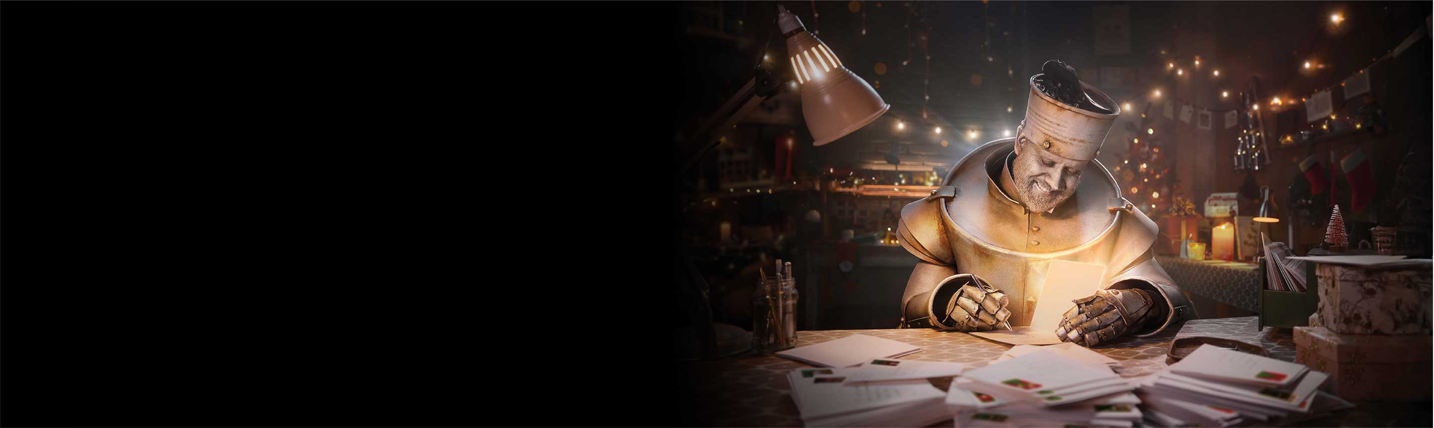 Tinman writing Christmas card