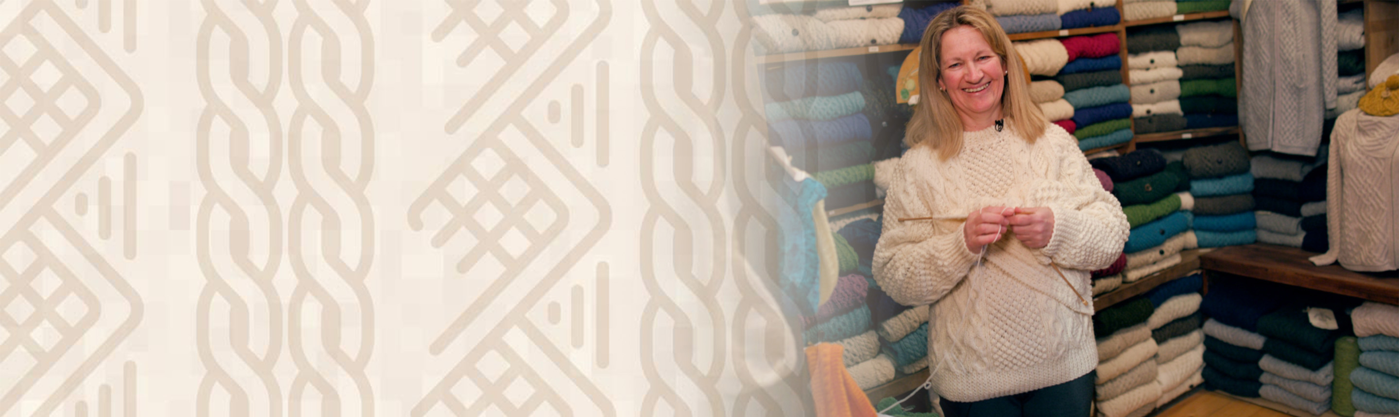 Woman surrounded by knitting wool