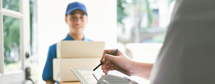 Man scanning parcel
