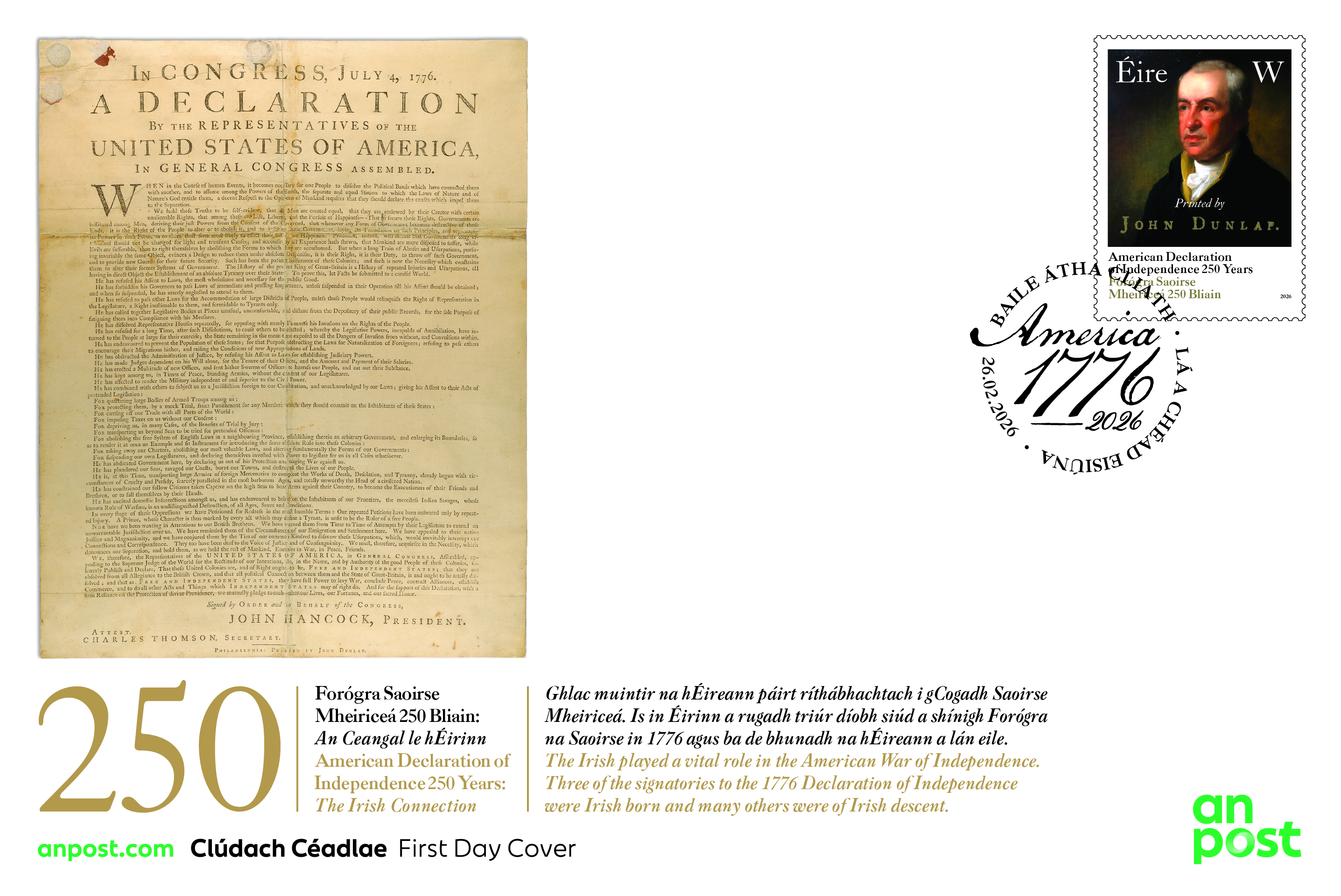 American Declaration of Independence - First Day Cover - 2