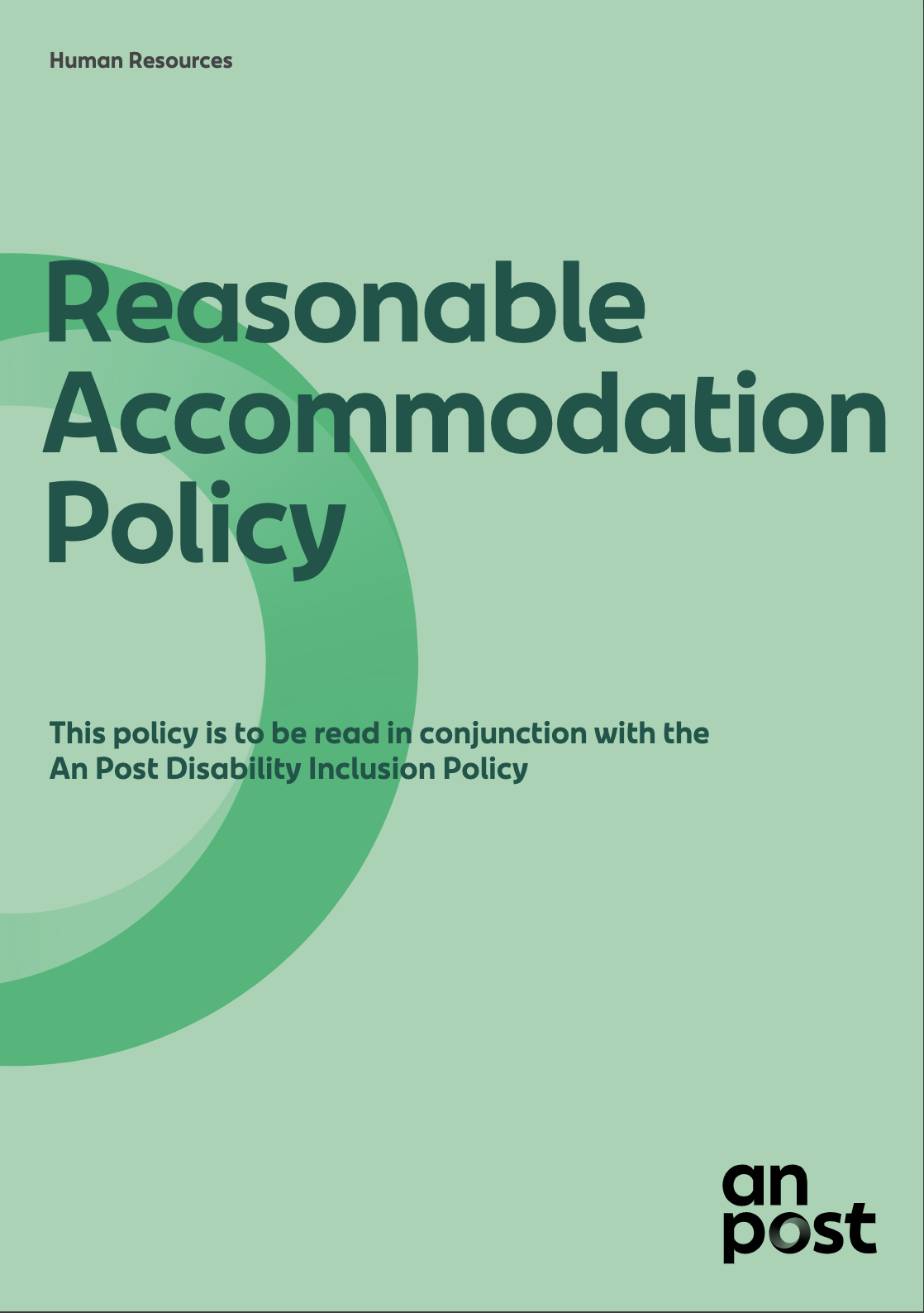 An Post Reasonable Accommodation Policy Cover